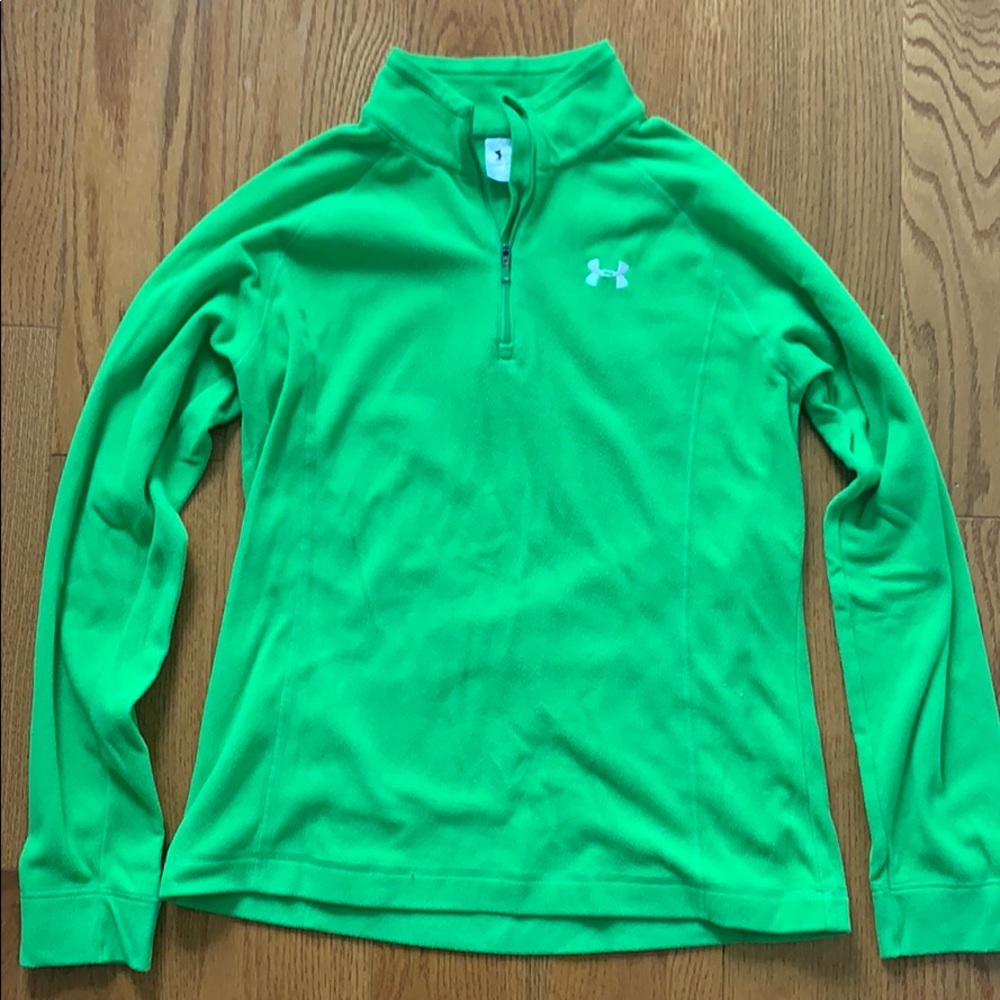 Lime green fleece Under Armour pullover